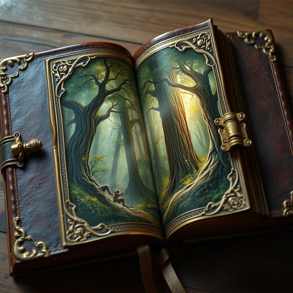 Leather-Bound Portal to a Whimsical Forest