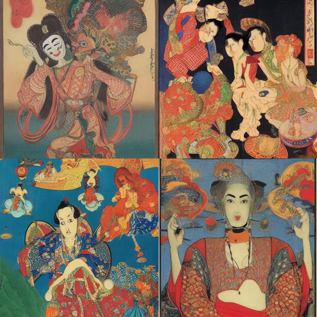 Monstrous Genie in Blended Art Styles
