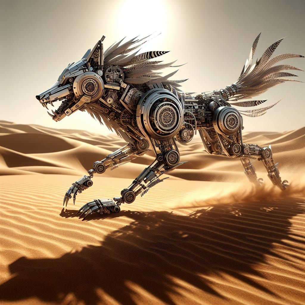 Robotic dire-wolf gets his wings! LOL animation models for ya!