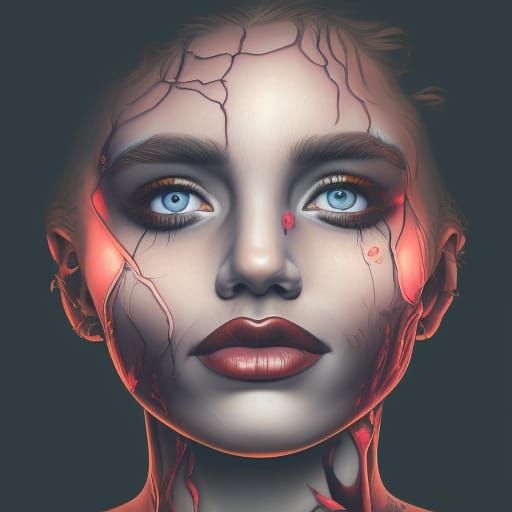 Beautiful Woman's Face with Detailed Features