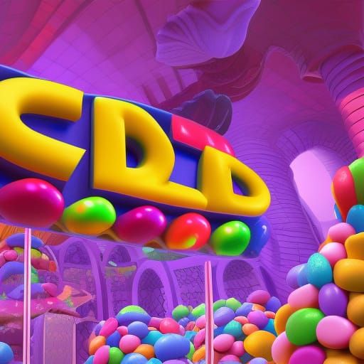 Candy World: Pixar-Style 3D Digital Art