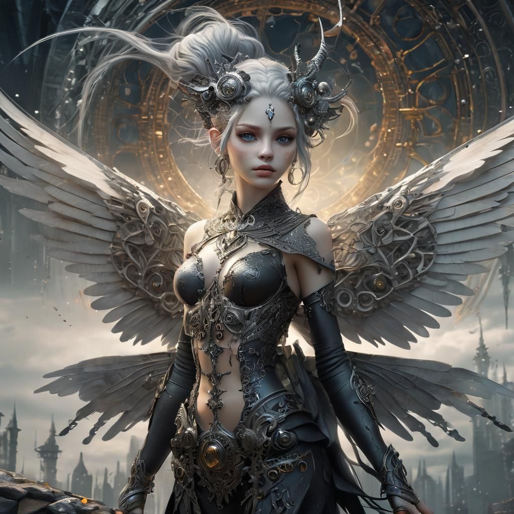 Dystopian Elemental Pixie with Gothic Elegance