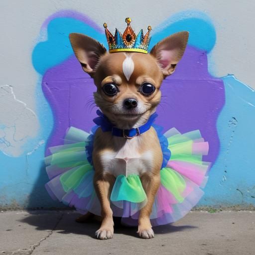 Colorful Chihuahua Puppy in Graffiti Street Art