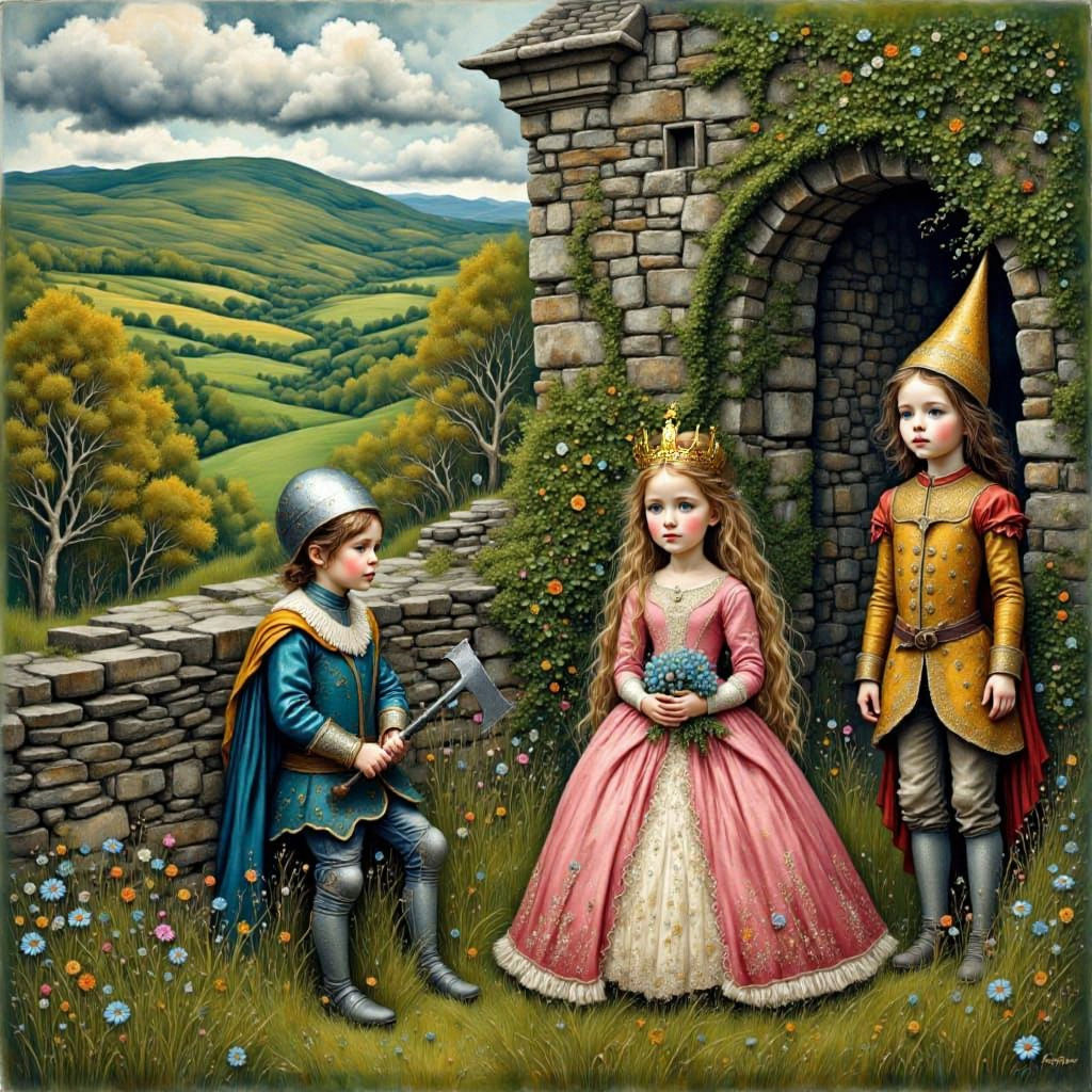 Whimsical Irish Children Playing as Hummel Figurines