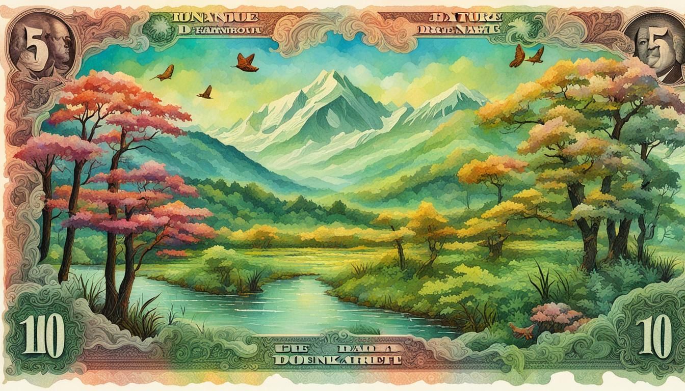 Nature Inspired Banknote Art