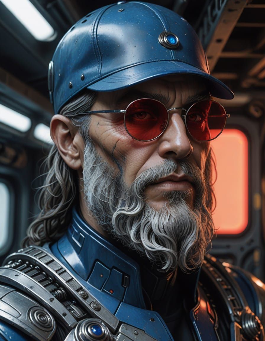 Realistic Space Explorer with Celestial Beard