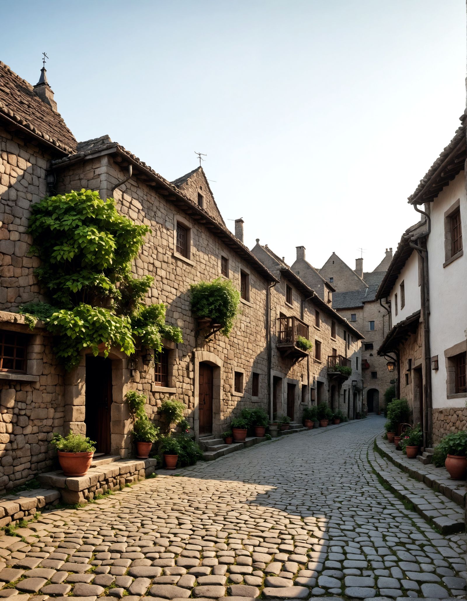 Ancient Village Scene in Hyperrealistic HDR