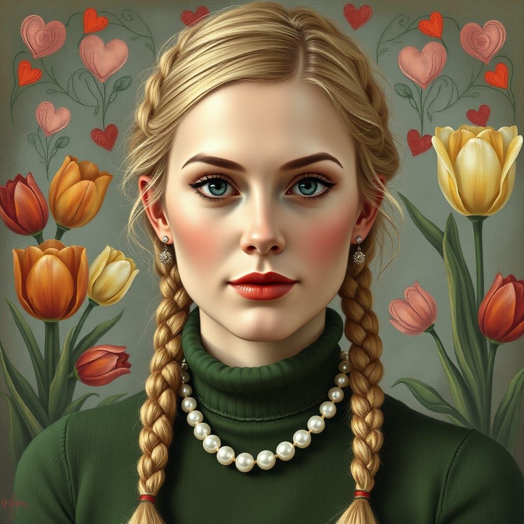 Elegant Irish Lady in Whimsical Portrait