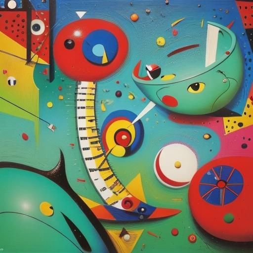 Abstract Composition in the Style of Joan Miro