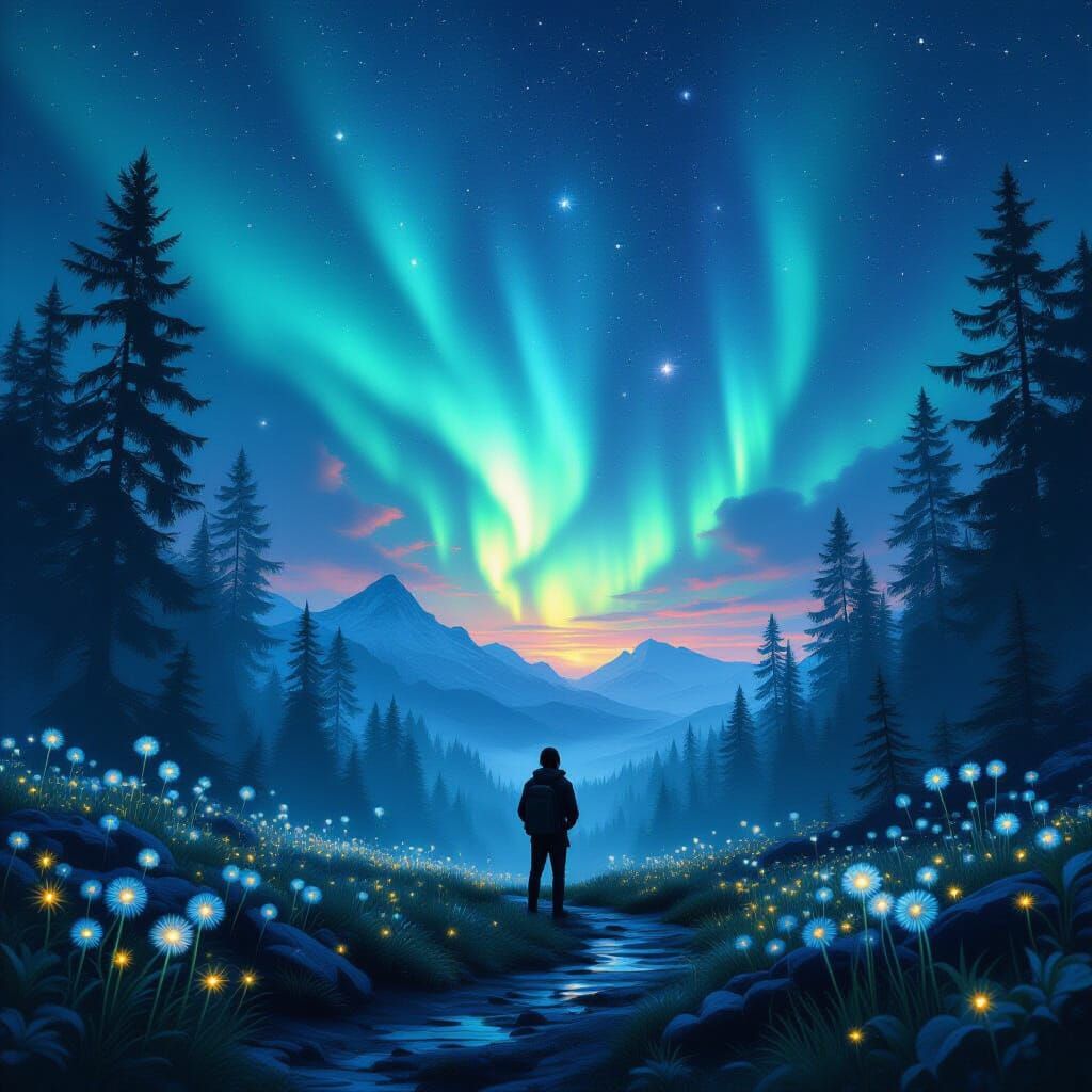 A lone hiker, seeking path