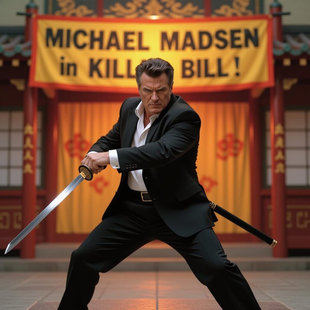 Hyperrealistic Michael Madsen as Kill Bill Character
