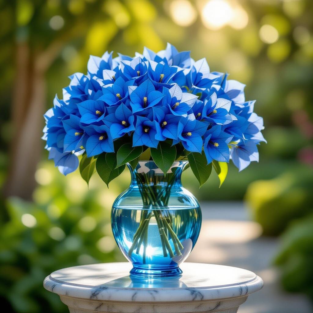 Vibrant Blue Bougainvillea Still Life Photography