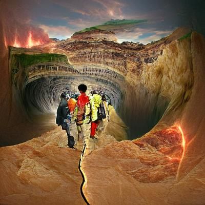 Alien Desert Landscape with Twin Suns