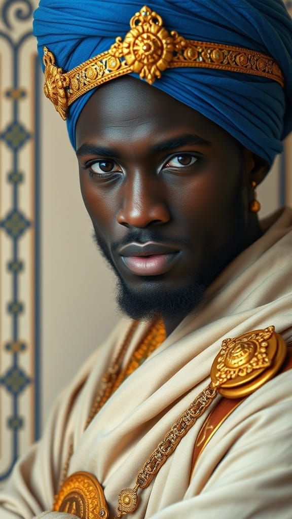 Stunning Art Nouveau-Inspired Male Portrait in Ethereal Ligh...