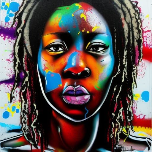 Michonne Graffiti Art: Walking Dead Street Art