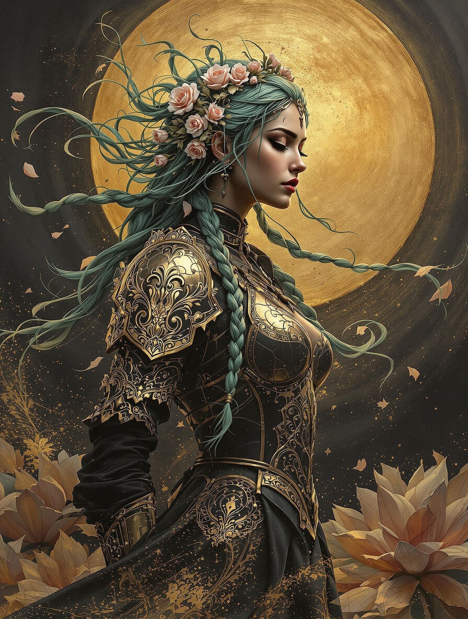 Eastern-European Warrior Empress in Velvet Armor