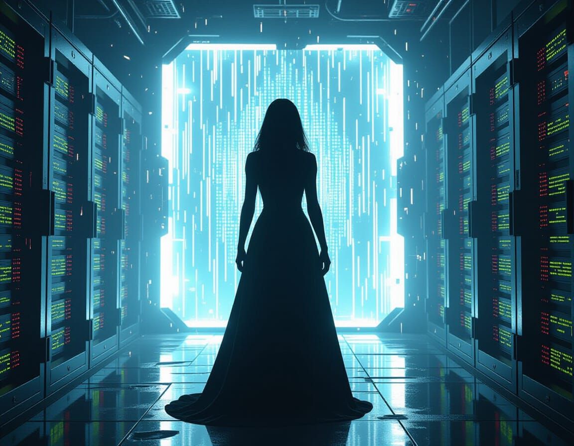 The Glitch in Corrupted Server Room: Digital Art