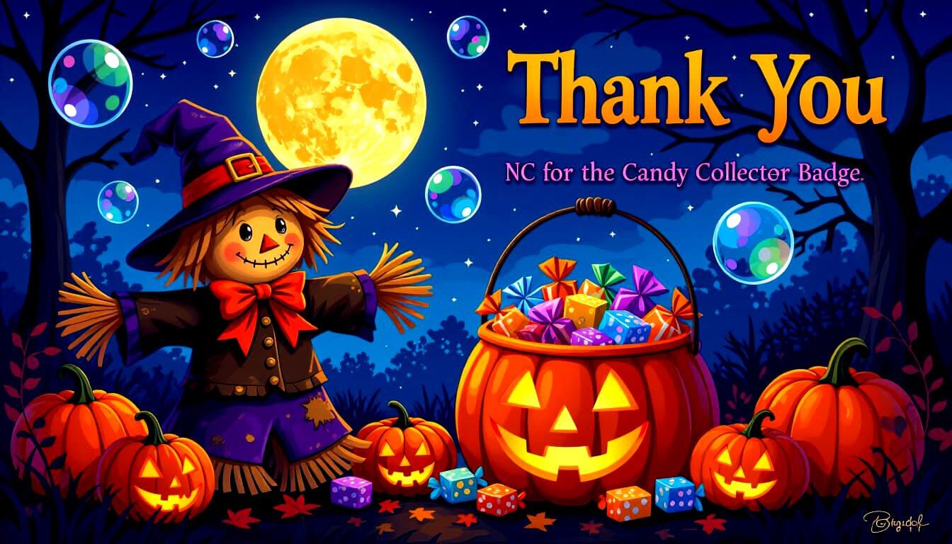 Halloween Scarecrow with Pumpkin Candy Pail