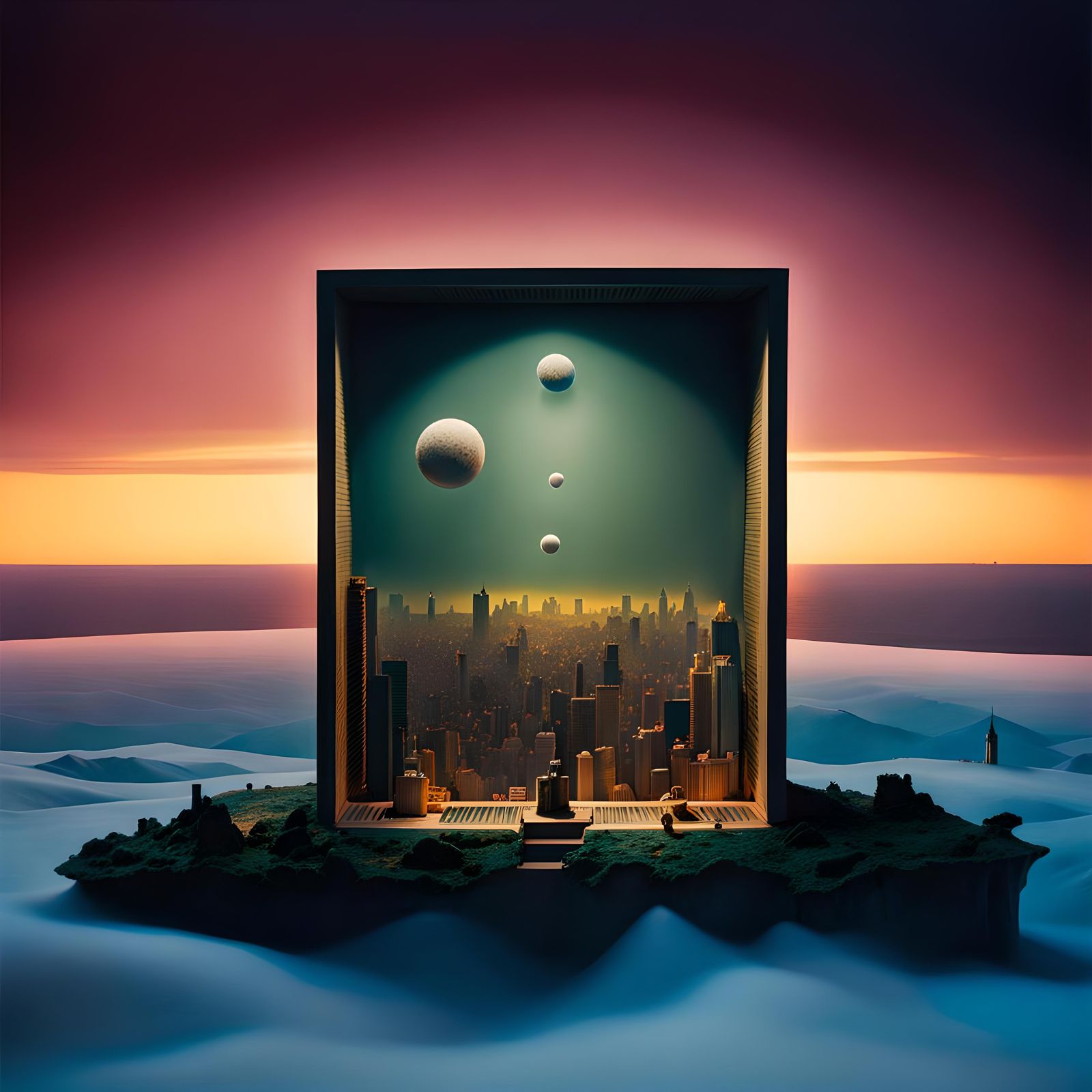 Apocalyptic Dreamscape Inspired by Surrealist Art
