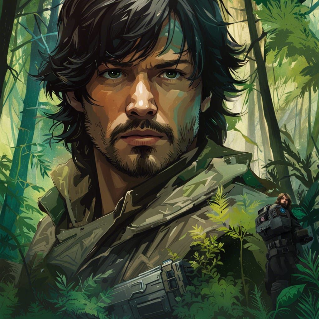 Cassian Andor Portrait in Enchanted Forest Style