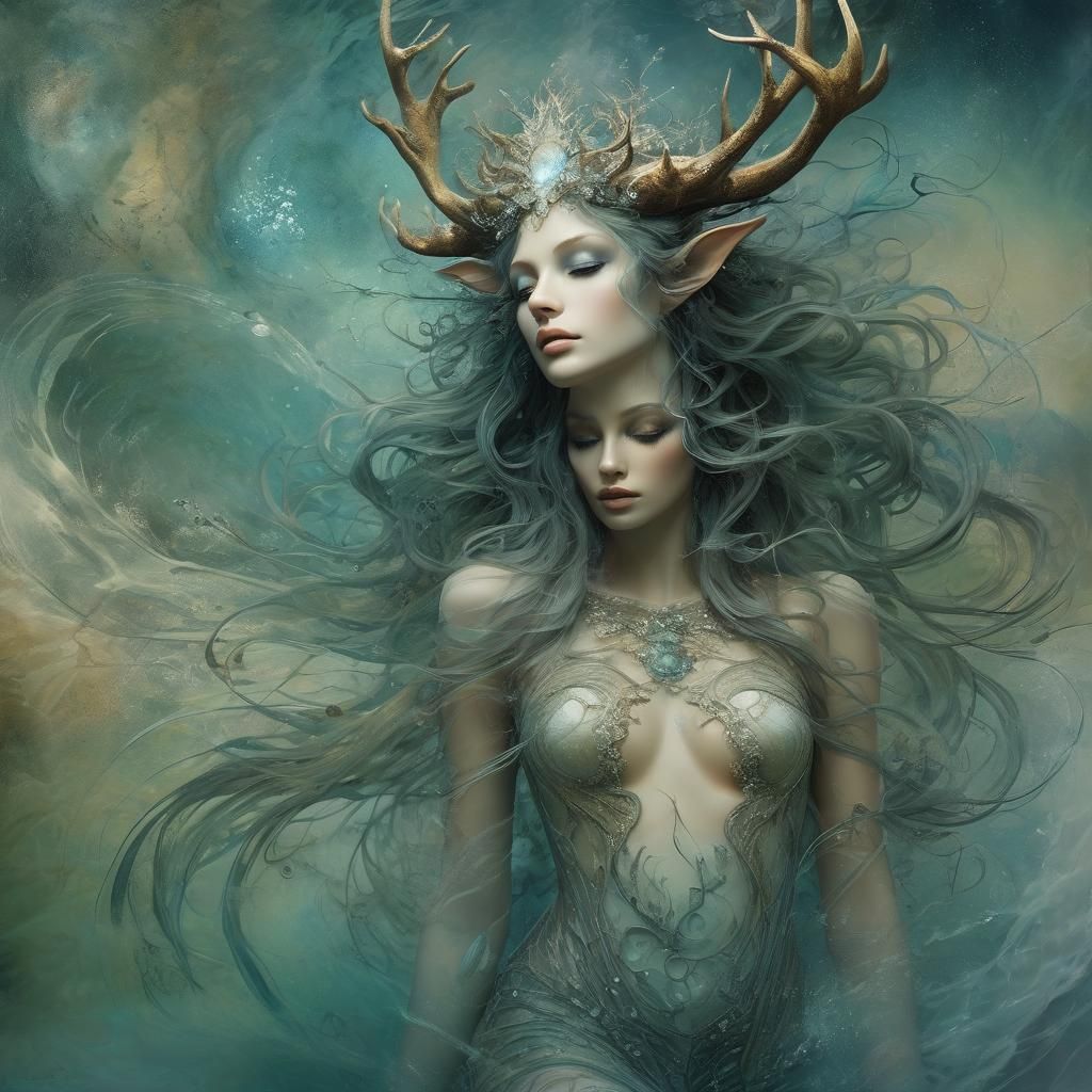 Ethereal Nymphs Bathing in Steamy Pools