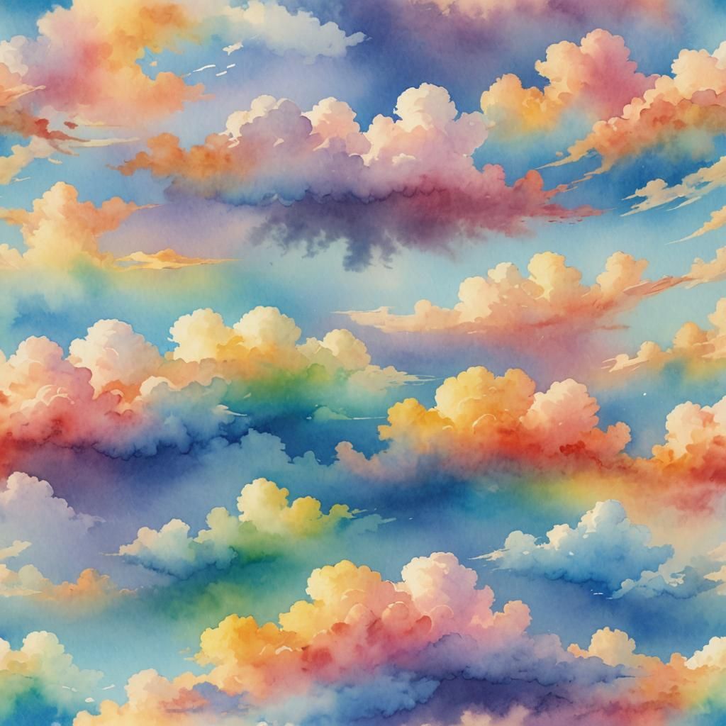 Rainbow Sky: A Watercolor Dreamscape