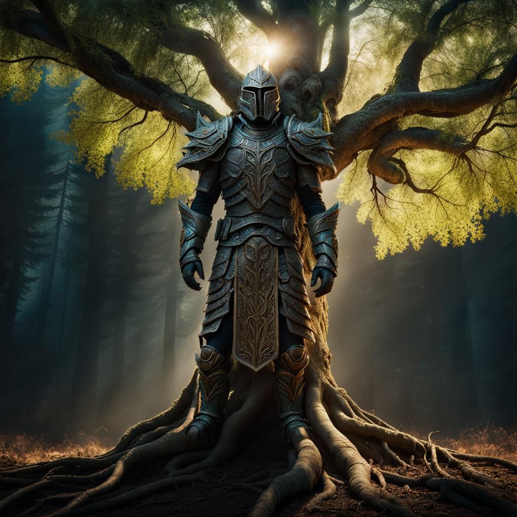 Tree Sentinel Guard in Hyperrealistic Style