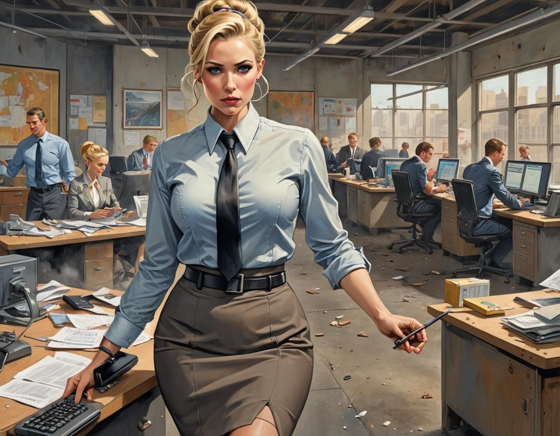 Apocalyptic Businesswoman in Style of Artgerm