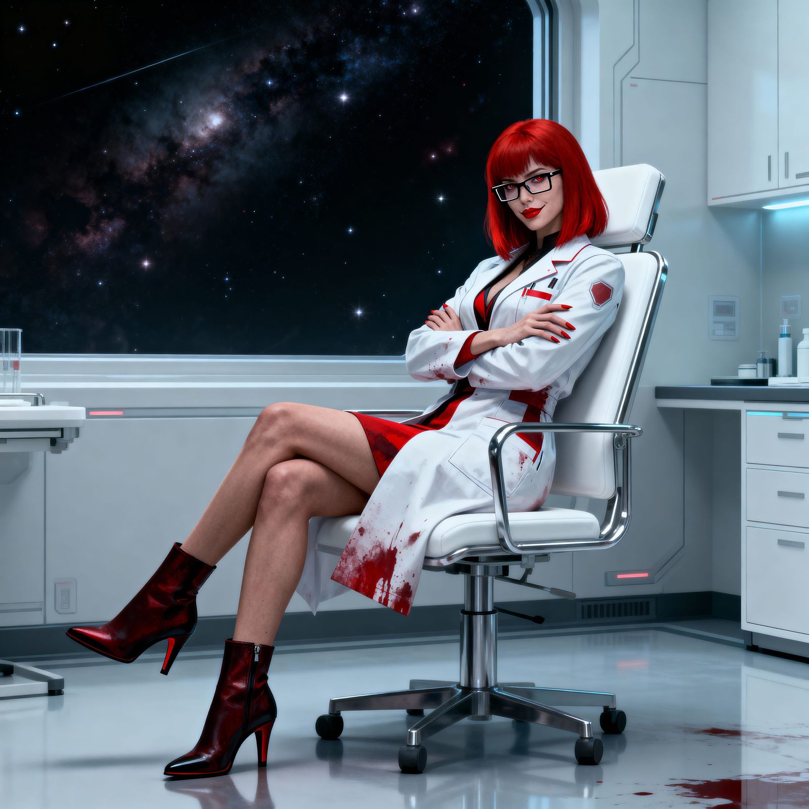 Mysterious Sci-Fi Doctor in Deep Space Office