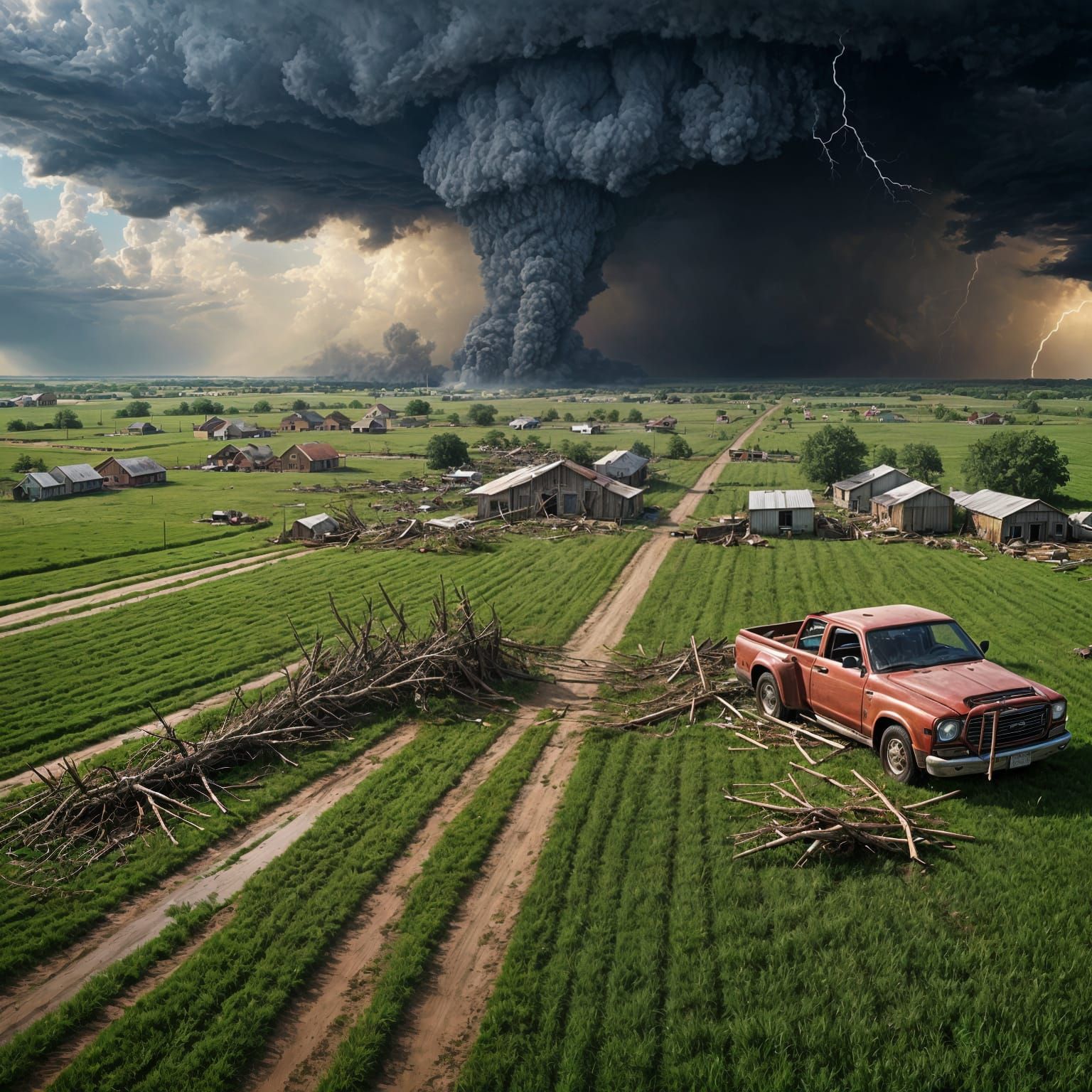 Kansas Farmland Destroyed by Tornado After Storm