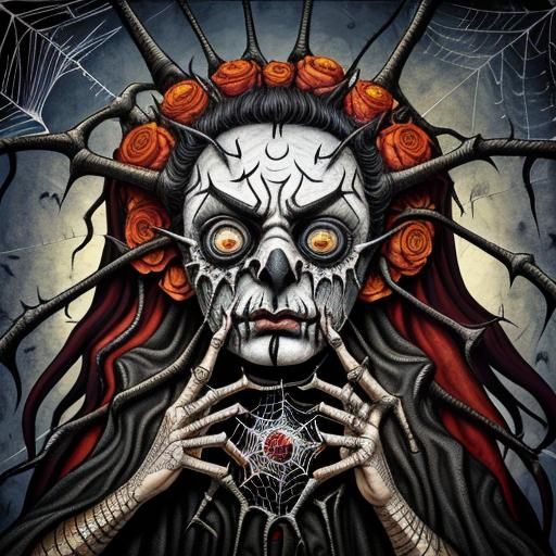 Surreal Pagan with Spiderweb Eyes: Agony and Despair