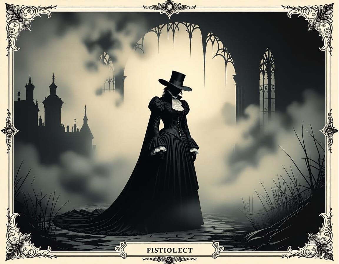 Ominous Figure in Baroque Style with Eerie Shadows