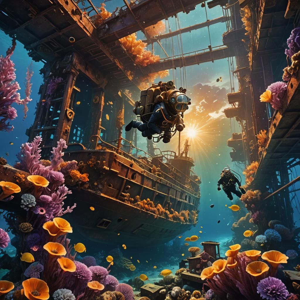 Titanic Wreck: Surreal Underwater Exploration