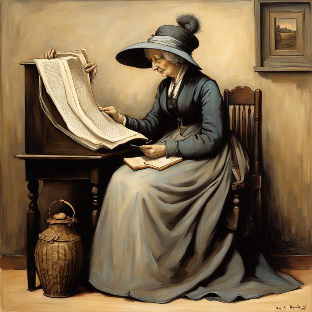 Whistler's Mother as Fantasy Art Illustration