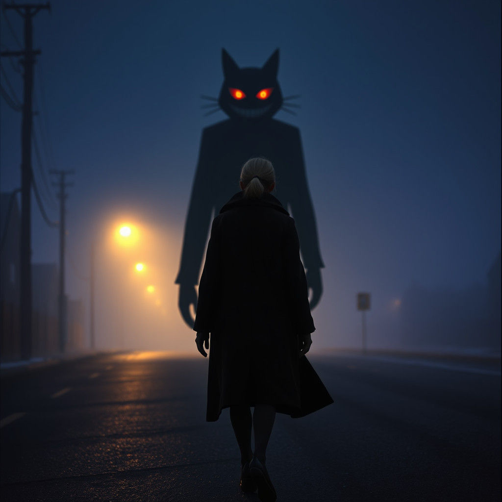 Ethereal Grin: Cinematic Terror in the Night