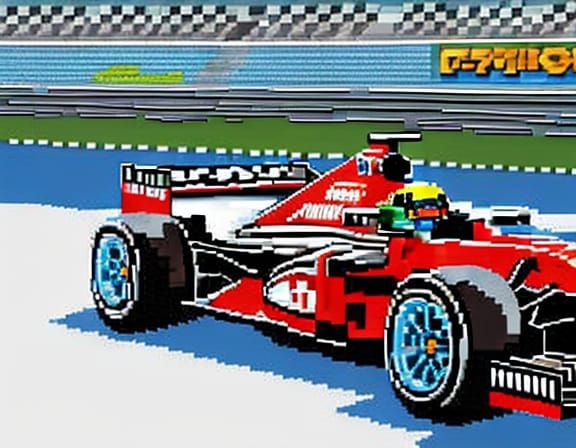 Formula One Racing Car Pixel Art