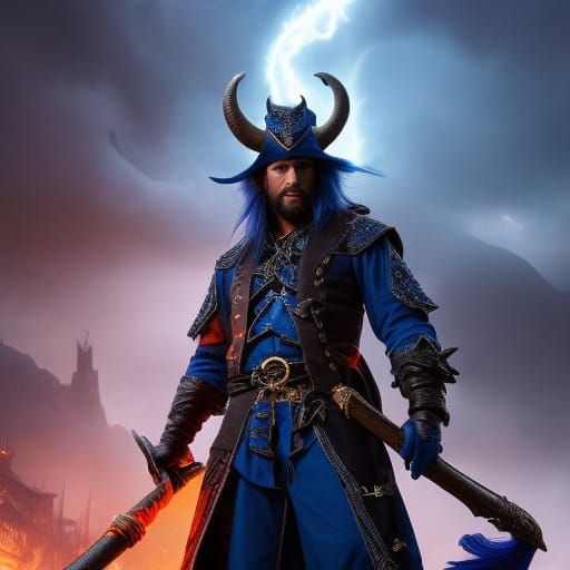 Epic Tiefling Pirate in Dark Fantasy Style