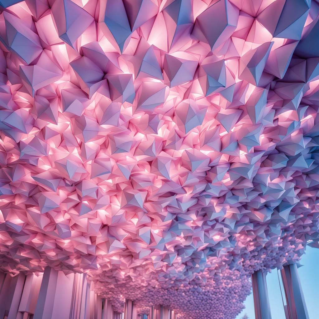 Hyperrealistic Pastel Ombre Lighting Sculpture in HDR
