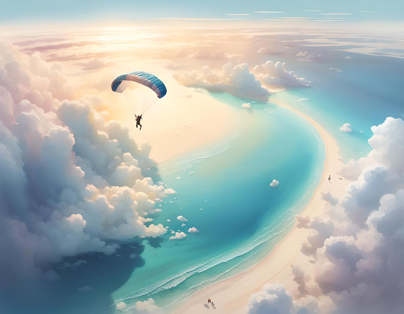 Skydiver's View: Earth from Above the Clouds