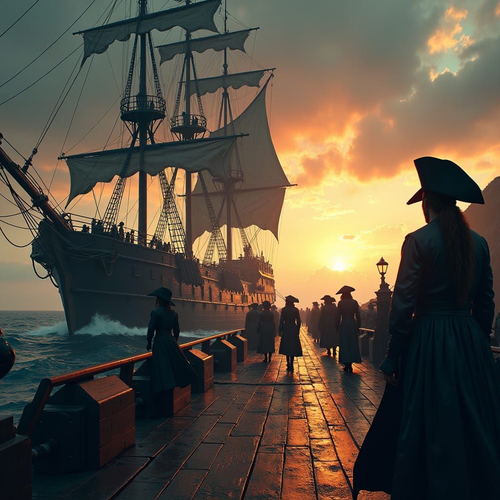 Epic Pirate Crew on a Majestic Galleon