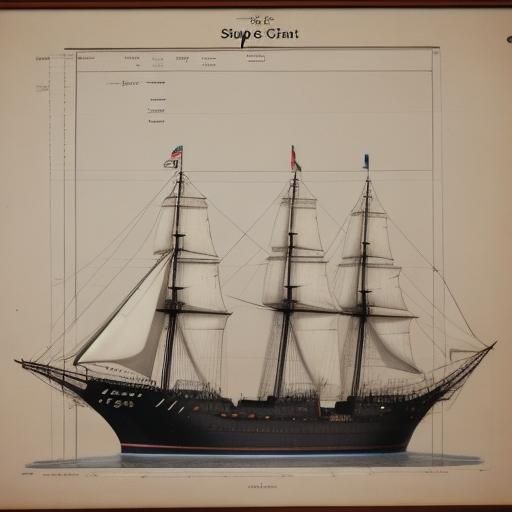 Nautical Chart with Ships Illustration