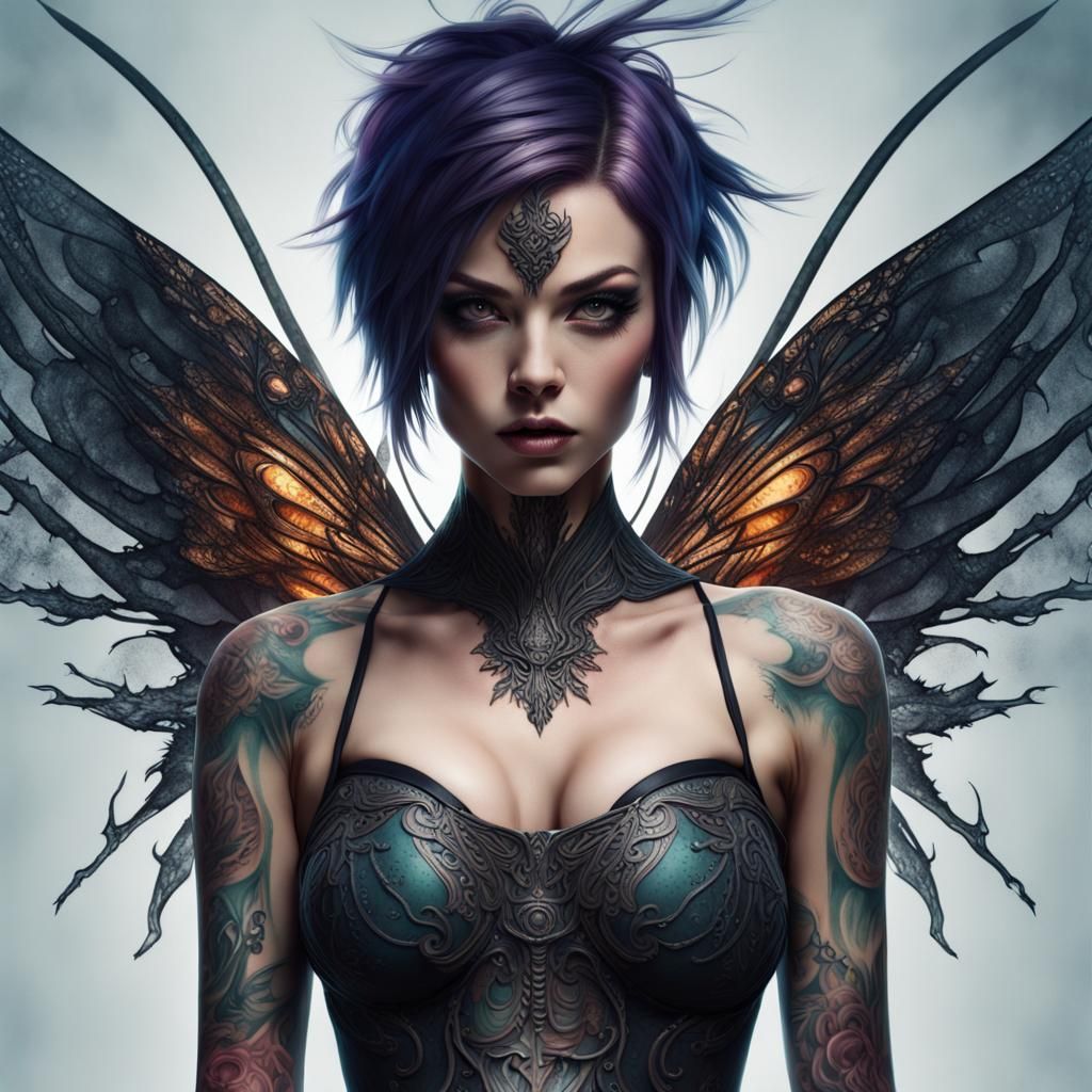 Beautiful Heavy Metal Pixie Portrait in Fantasy Style