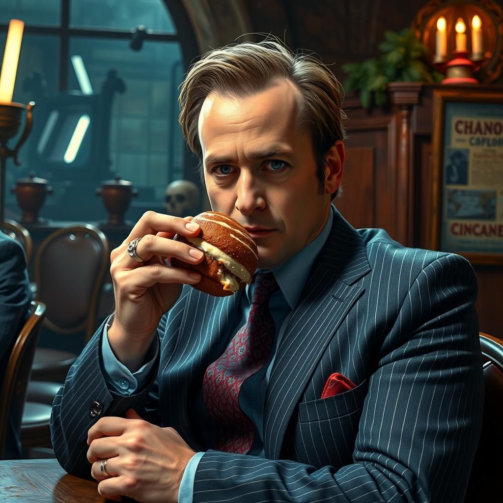 Saul Goodman in the Upside Down, Gustave Doré Style