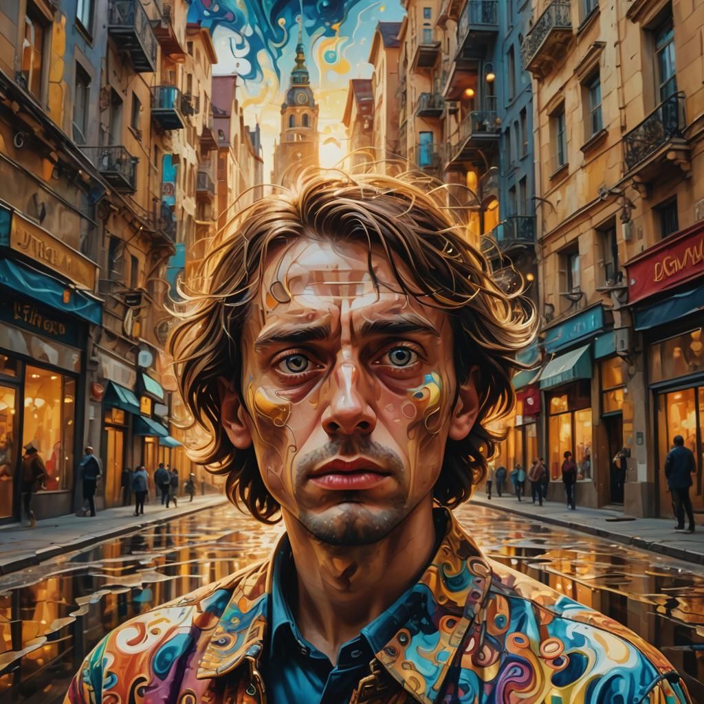 Surreal Dreamscape in Expressionist Colors as Oil Painting