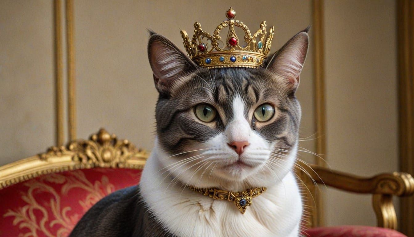 Regal Princess Cat in Moody Cinematic Portrait