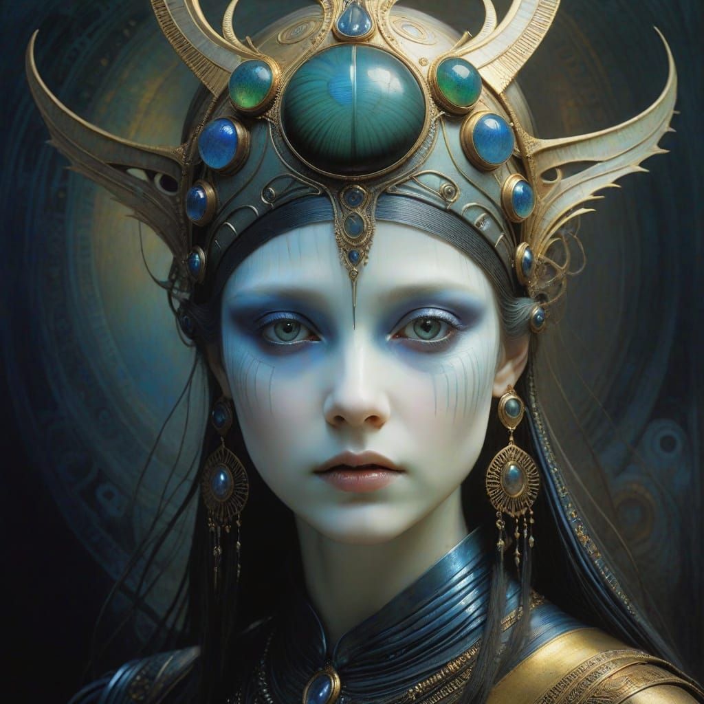 Luminous Celestial Body Radiates Nacreous Glow in a Dreamlik...