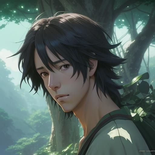 Anime Style Male Druid Concept Art