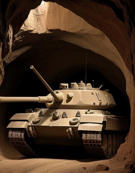 Tank Depicted as Cave Painting