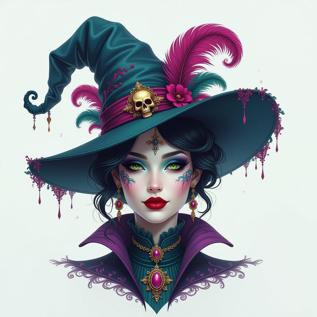 Intricate Voodoo Hats in Detailed Matte Painting Style