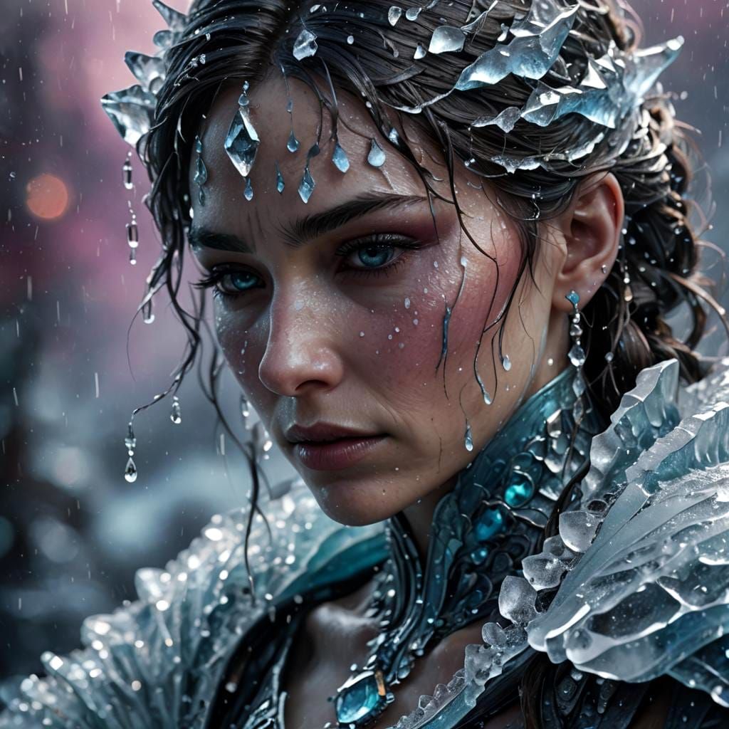Detailed Matte Painting of Cold, Icy Tears